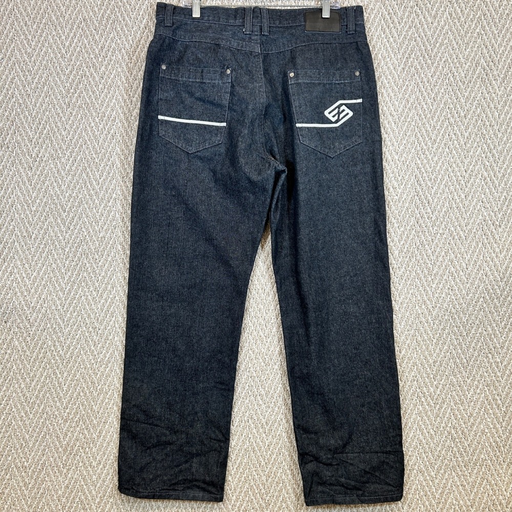 Enyce Jeans Mens 38x32 Dark Wash Baggy New York Denim Embroidered Y2K 90s